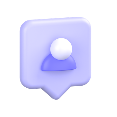 Chat Bubble User  3D Icon