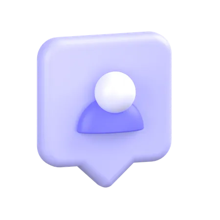 Chat Bubble User  3D Icon