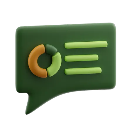 Chat Bubble With Chart  3D Icon