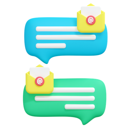 Chat bubble with email  3D Icon