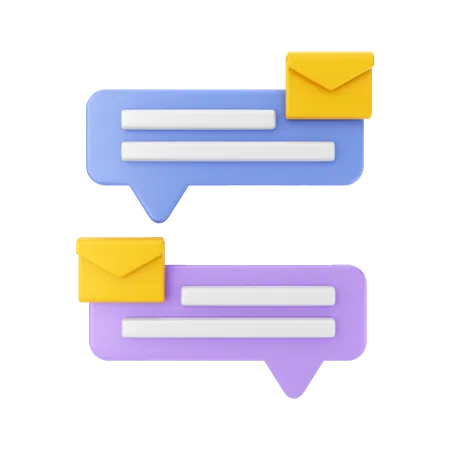 Chat Bubble With Mail  3D Illustration