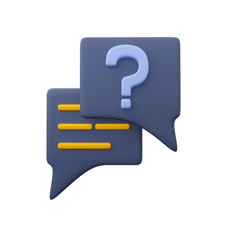 Chat Bubble With Question Mark  3D Icon