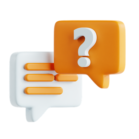 Chat Bubble with Question Mark  3D Icon