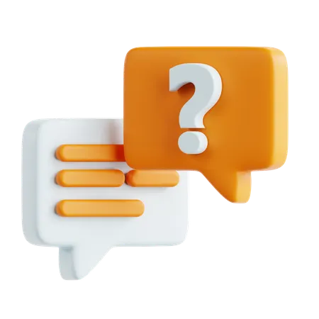 Chat Bubble with Question Mark  3D Icon