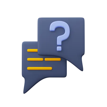 Chat Bubble With Question Mark  3D Icon