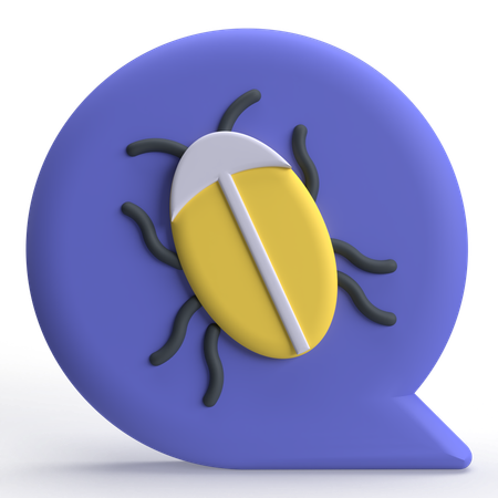 Chat Bug  3D Icon