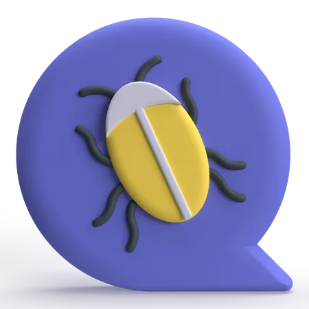 Chat Bug  3D Icon