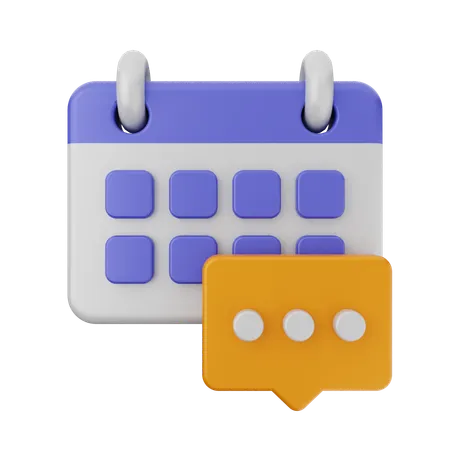 チャットカレンダー  3D Icon