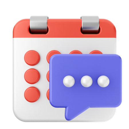 Chat Calendar  3D Icon