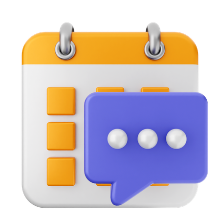 Chat Calendar  3D Icon