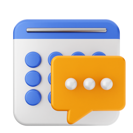 Chat Calendar  3D Icon