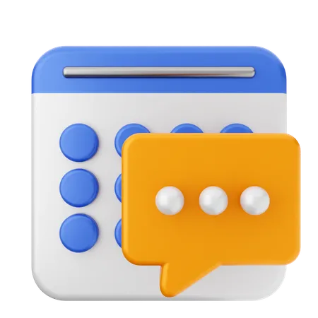 Chat Calendar  3D Icon