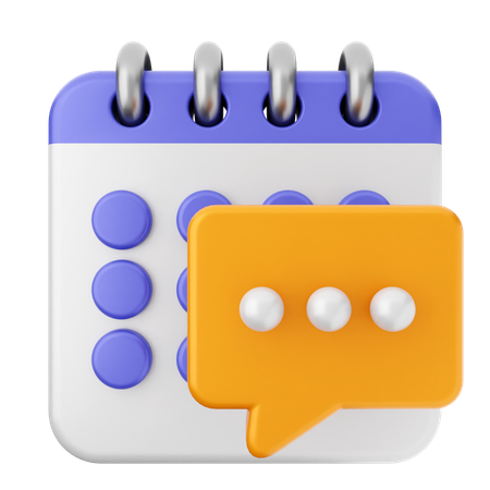 Chat Calendar  3D Icon