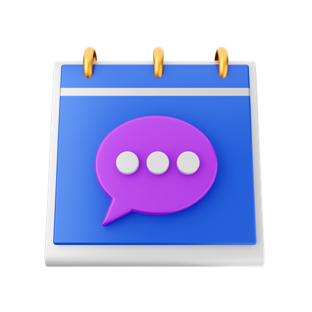 Chat Calendar  3D Icon