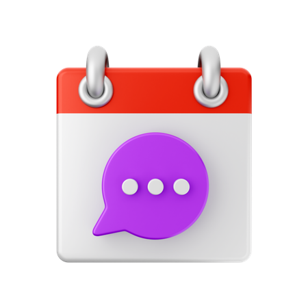 Chat Calendar  3D Icon