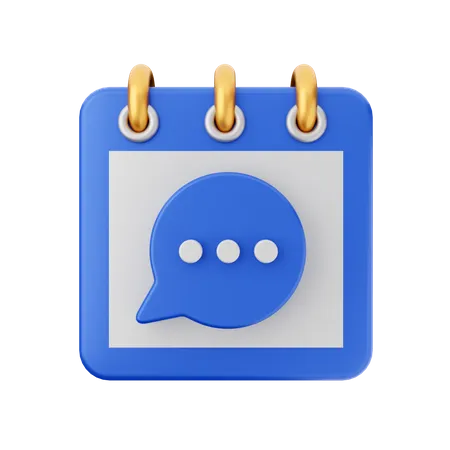 Chat Calendar  3D Icon