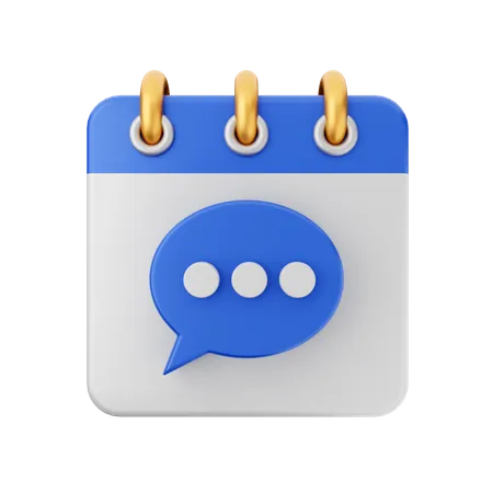 Chat Calendar  3D Icon