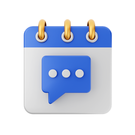 Chat Calendar  3D Icon