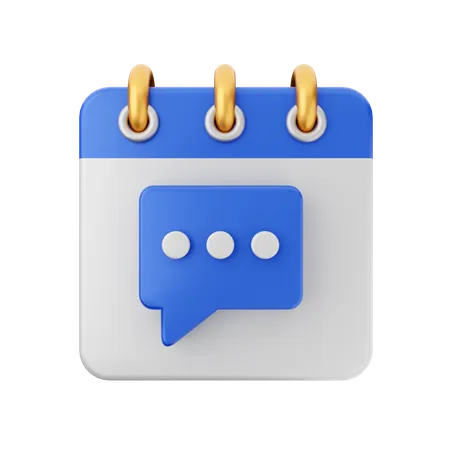 Chat Calendar  3D Icon