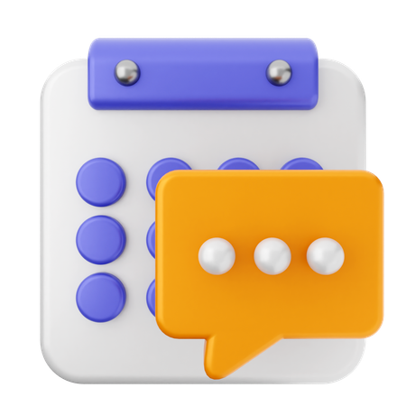 Chat Calendar  3D Icon