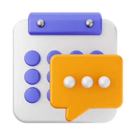 Chat Calendar  3D Icon