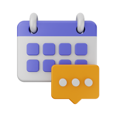 Chat Calendar  3D Icon