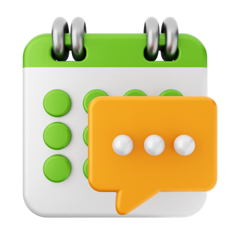 Chat Calendar  3D Icon