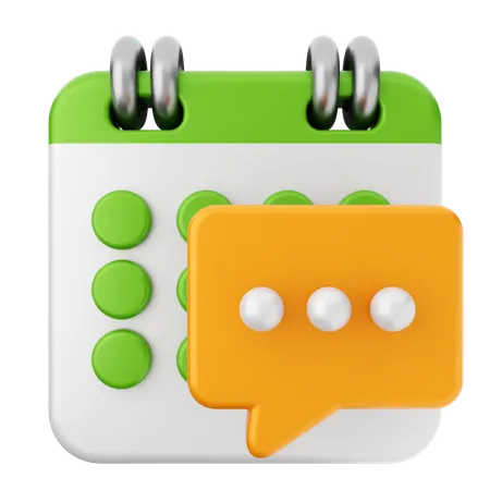 Chat Calendar  3D Icon