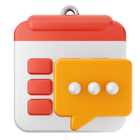 Chat Calendar  3D Icon