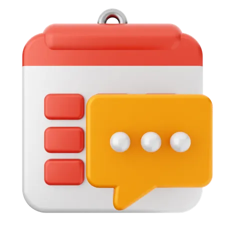 Chat Calendar  3D Icon