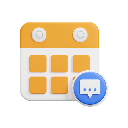 Chat Calendar  3D Icon