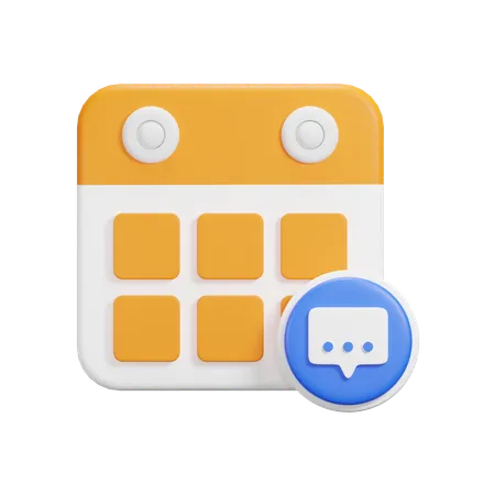 Chat Calendar  3D Icon