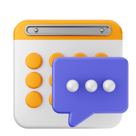 Chat Calendar  3D Icon