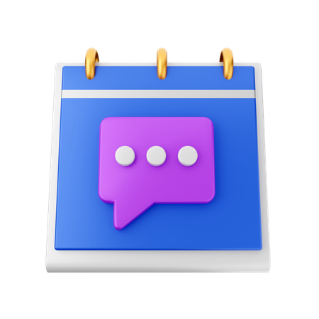 Chat Calendar  3D Icon