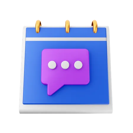 Chat Calendar  3D Icon