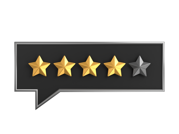 Chat calificación de cuatro estrellas  3D Icon