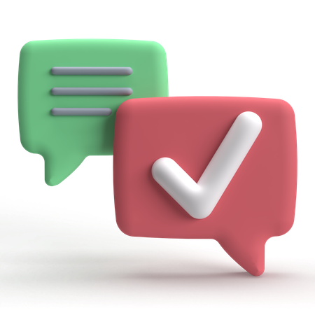 Chat Check Mark  3D Icon