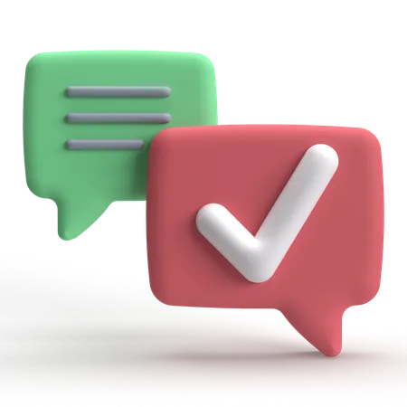 Chat Check Mark  3D Icon