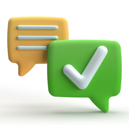 Chat Check Mark  3D Icon