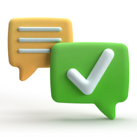 Chat Check Mark  3D Icon