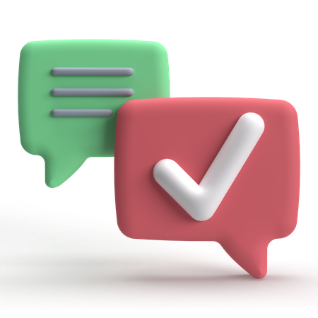 Chat Check Mark  3D Icon