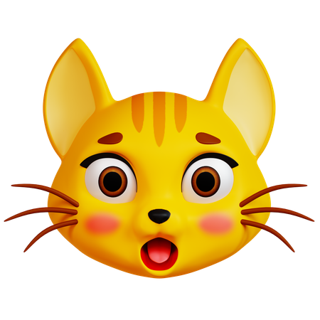 Chat choqué  3D Icon