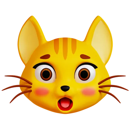 Chat choqué  3D Icon