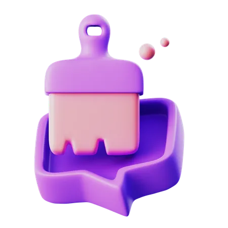 Chat clean it  3D Icon