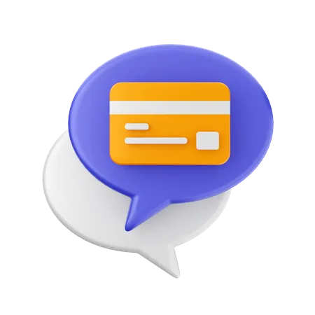 Chat Credit Card  3D Icon