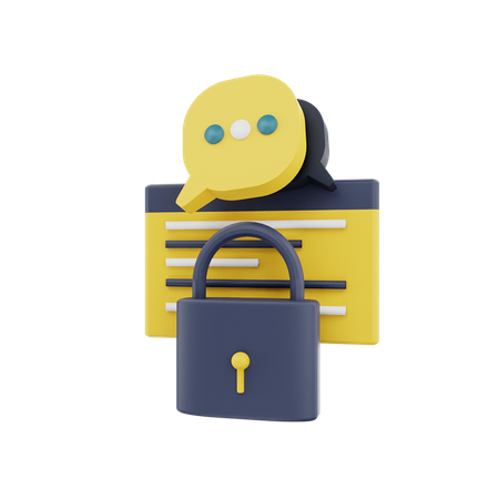 Chat crypté  3D Icon