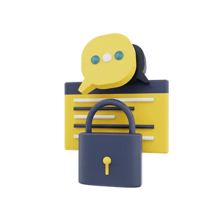 Chat crypté  3D Icon