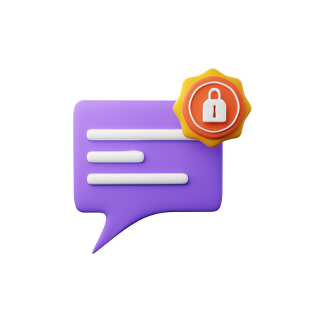 Chat data protection  3D Icon