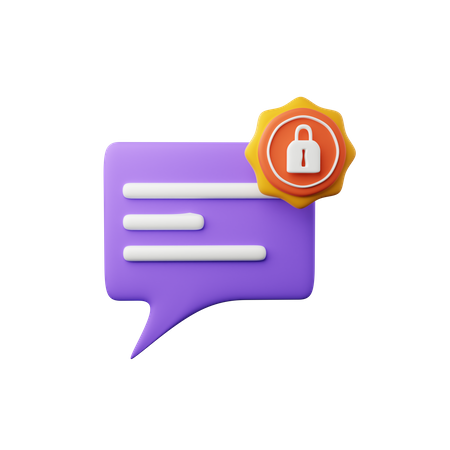 Chat data protection  3D Icon