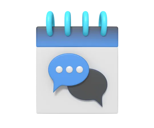 Calendar Chatting Message 3D Icon